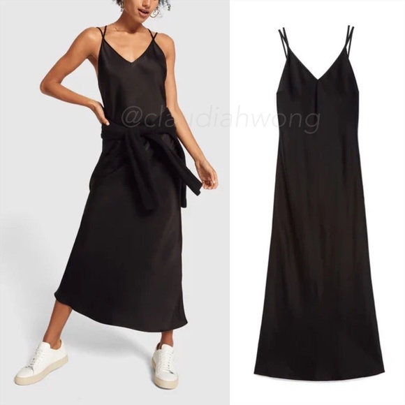 GWYN Olson Satin Backless Maxi Slip Dress in Black - Picture 11 of 11
